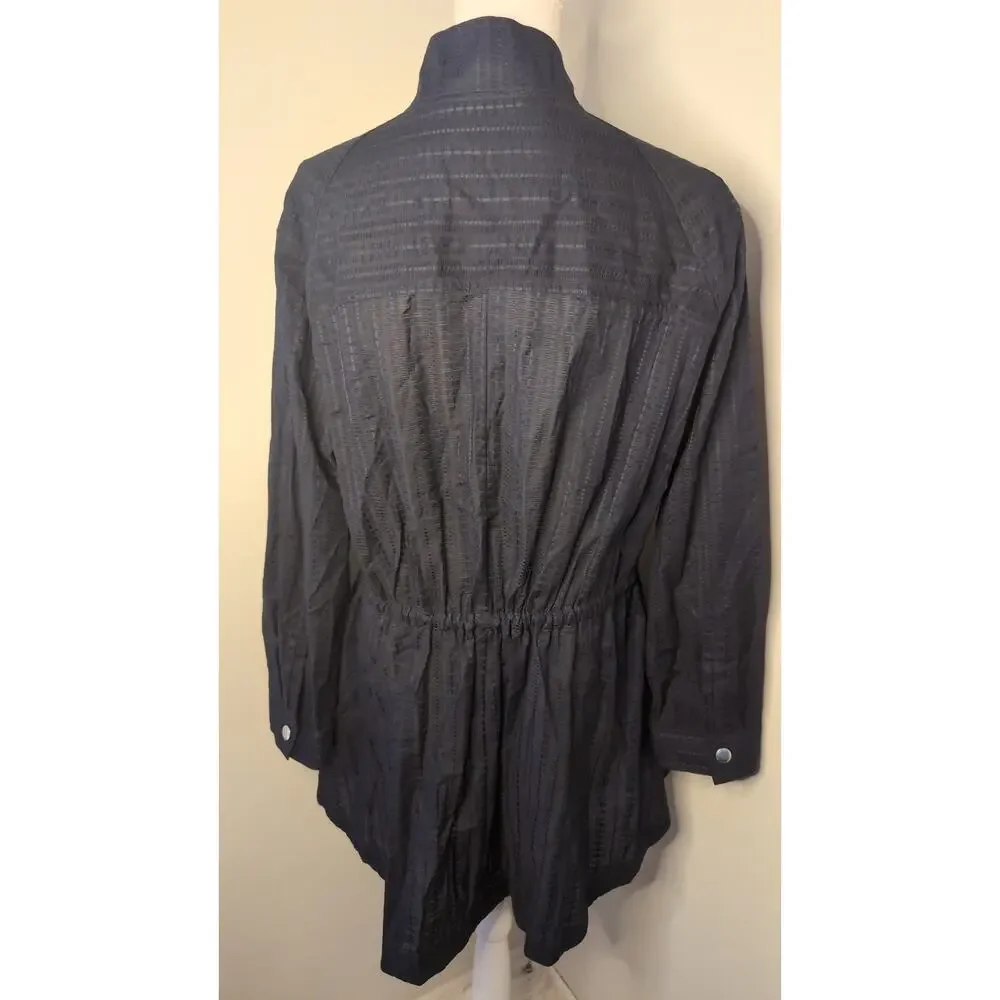 Adam Lippes Navy Double Zip Utility Jacket Quiet Luxury L